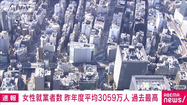 【速報】女性の就業者数　2023年度平均3059万人　過去最高