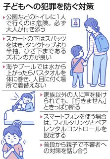 薄着の夏、増える性犯罪　子どもを1人にしないで　相談できる親子関係つくろう