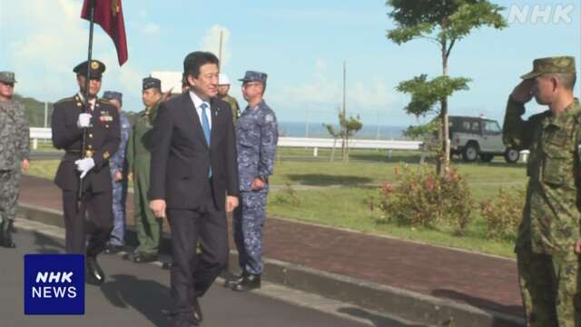 木原防衛相 陸自 奄美駐屯地や自衛隊基地の建設進む馬毛島視察