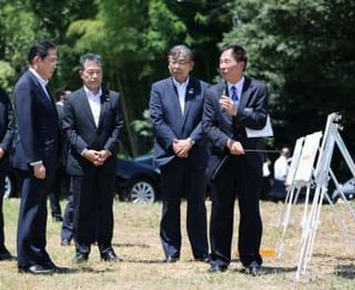 首相、三重でリニア駅候補地視察　JR東海に「力を合わせて」