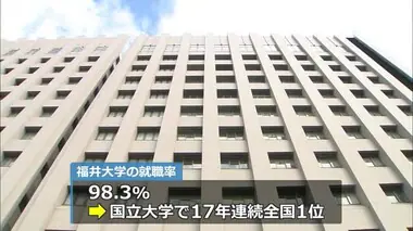 大学の就職率ランキング　福井大学が98.3％で17年連続全国トップ　「学生に合わせたきめ細かな支援の成果」