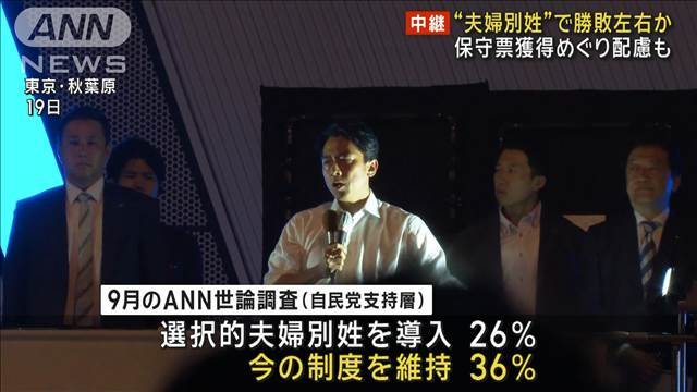 自民総裁選“夫婦別姓”で勝敗左右か　保守票獲得めぐり配慮も