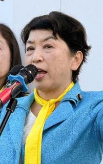 「憲法改悪、軍拡を阻止」　社民福島氏、沖縄で訴え