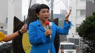 【動画】平和、暮らしが一番　社民党・福島瑞穂党首　党首第一声　【２４衆院選】