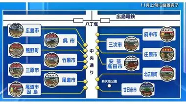 お好み焼きのマンホール　県内１３のご当地焼きをデザイン　広島市内に勢ぞろい