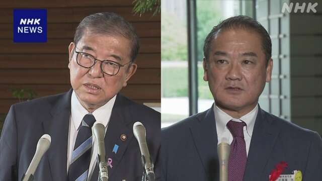 石破首相 宜野湾市長の基地負担軽減など求めに “連携し対応”